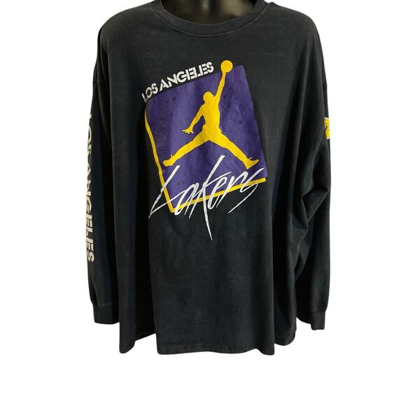 Nike‎ Air Jordan Los Angeles Lakers NBA Long Sleeve Shirt Men’s 3X DV5747-010 - Picture 1 of 10